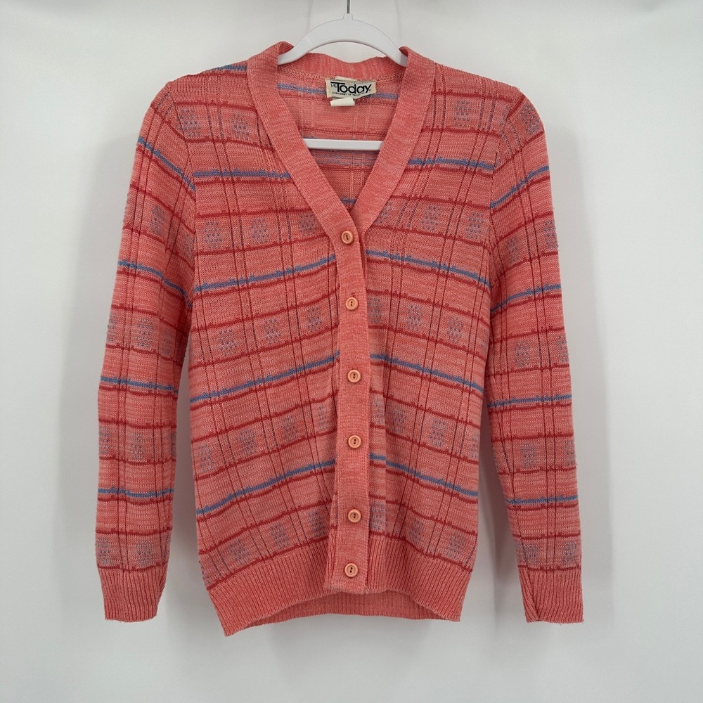 Womens Preppy Cottagecore Cardigan Sweater Size S Academia Pastel Vintage